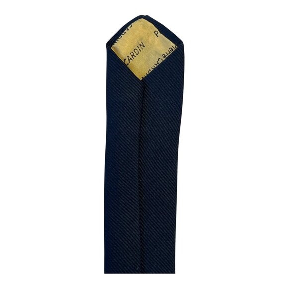 Vintage Pierre Cardin Navy Blue Necktie – Monogram Logo – 54” – 1980s–1990s - Picture 3 of 5